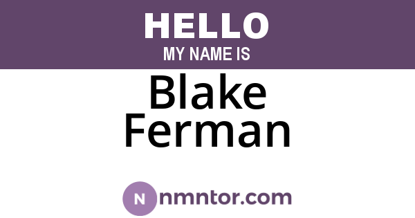 Blake Ferman