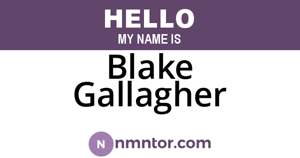 Blake Gallagher