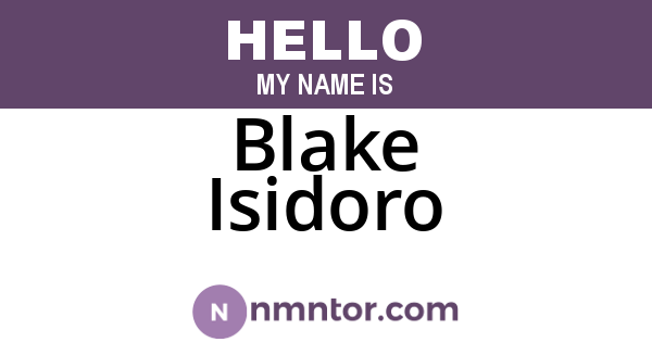 Blake Isidoro