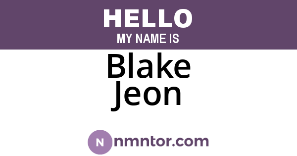 Blake Jeon