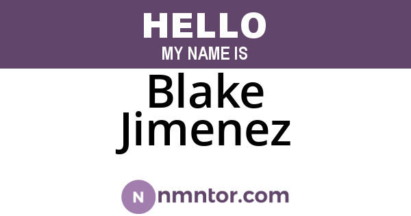 Blake Jimenez
