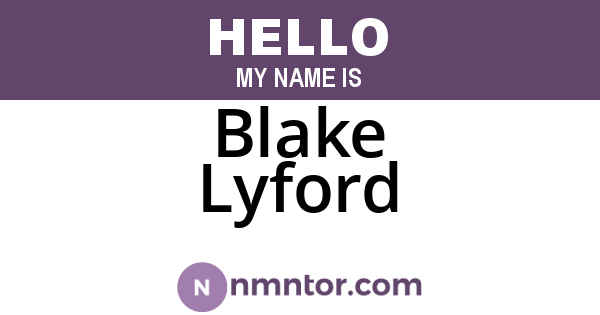 Blake Lyford