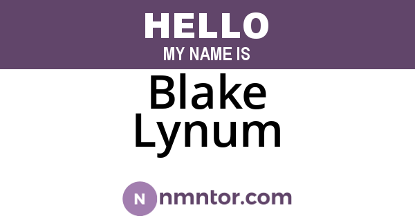 Blake Lynum