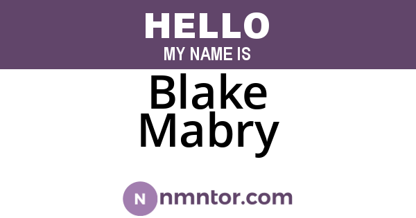 Blake Mabry