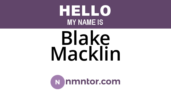 Blake Macklin