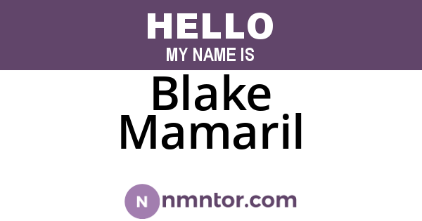 Blake Mamaril