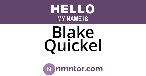 Blake Quickel