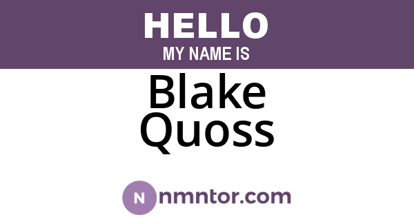Blake Quoss