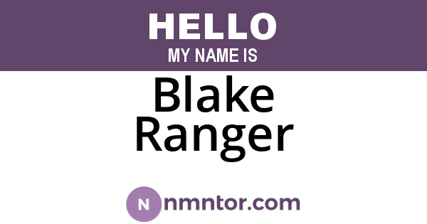 Blake Ranger