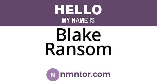 Blake Ransom