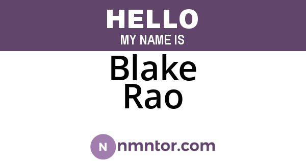 Blake Rao