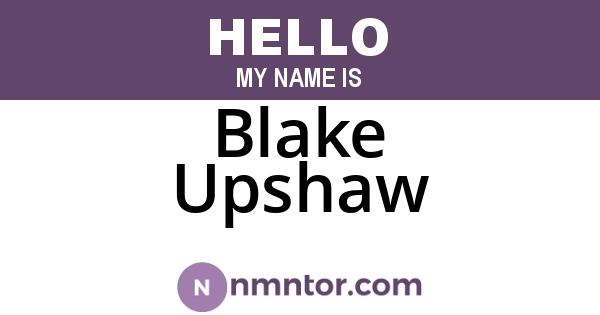 Blake Upshaw