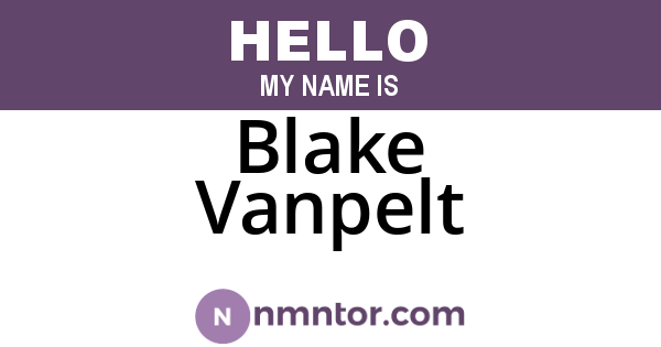 Blake Vanpelt