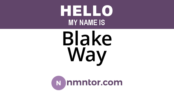 Blake Way