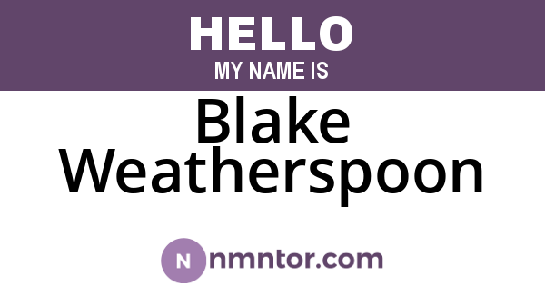 Blake Weatherspoon