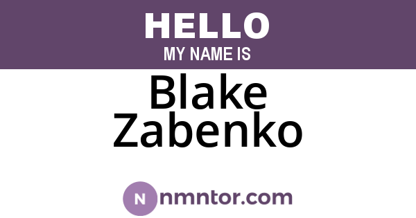 Blake Zabenko