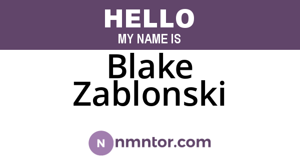 Blake Zablonski