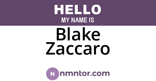 Blake Zaccaro
