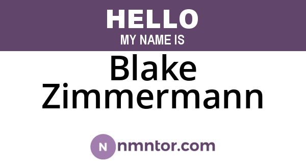 Blake Zimmermann