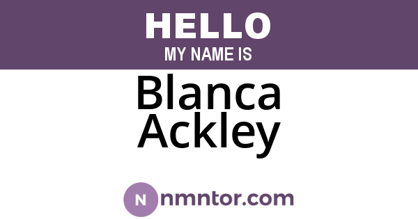 Blanca Ackley