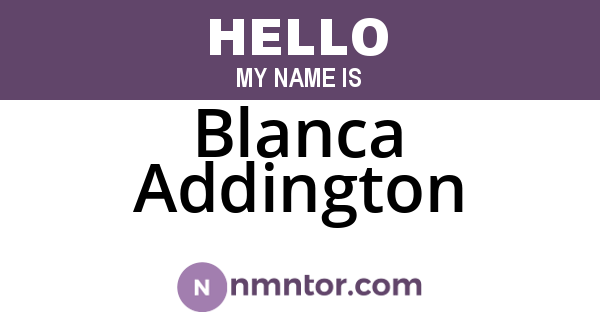 Blanca Addington