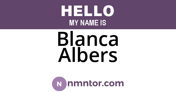 Blanca Albers