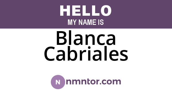 Blanca Cabriales