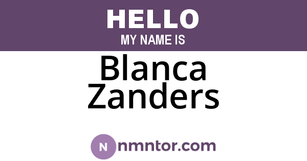 Blanca Zanders