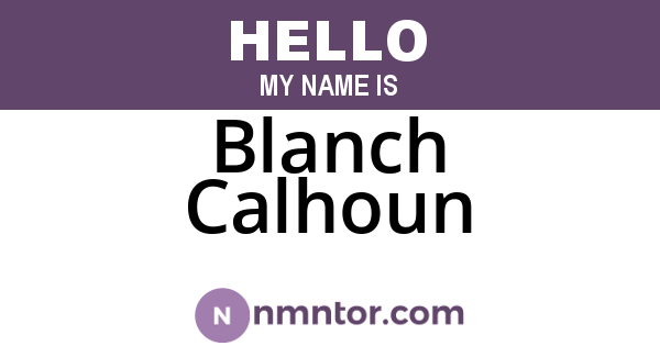 Blanch Calhoun