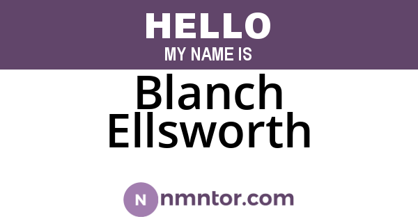 Blanch Ellsworth