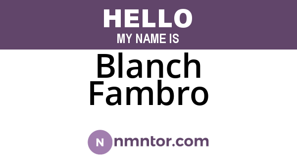 Blanch Fambro