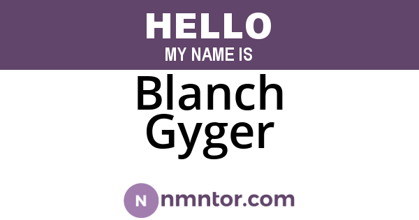 Blanch Gyger