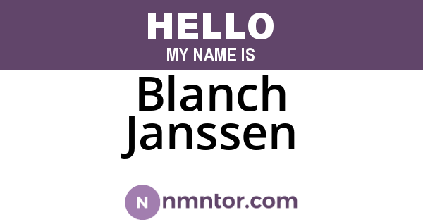 Blanch Janssen