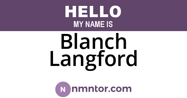 Blanch Langford