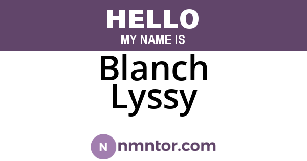 Blanch Lyssy