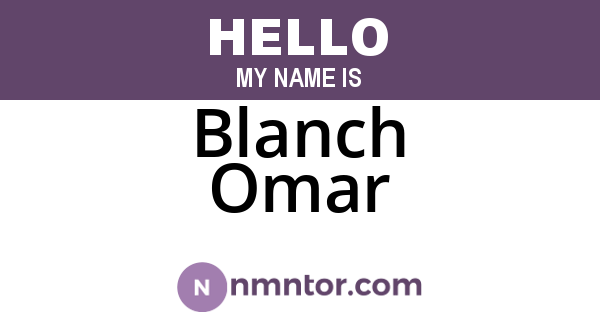 Blanch Omar