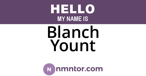 Blanch Yount