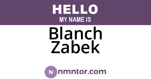 Blanch Zabek