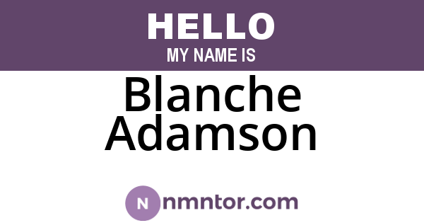 Blanche Adamson