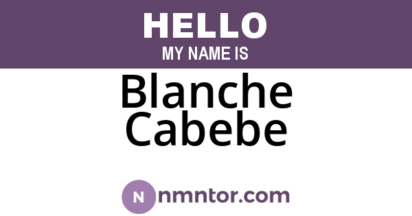 Blanche Cabebe