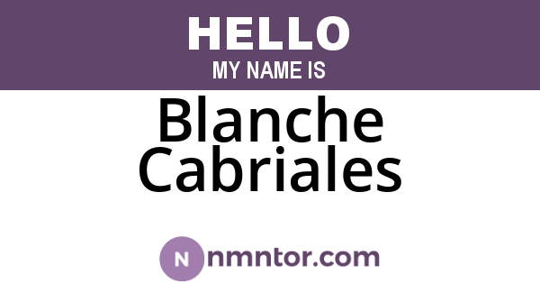 Blanche Cabriales