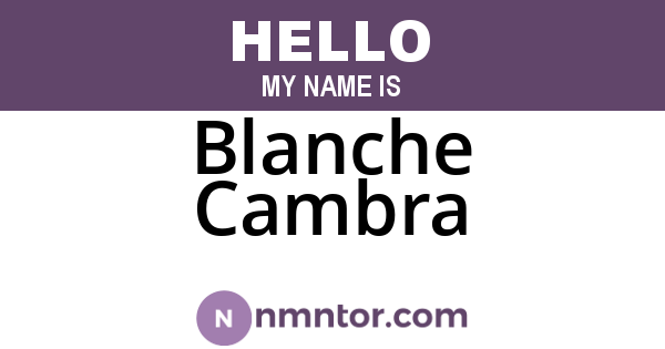 Blanche Cambra