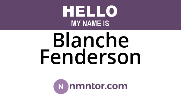Blanche Fenderson