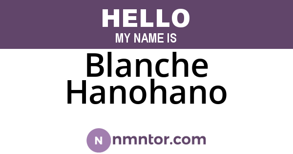 Blanche Hanohano