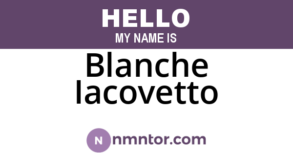 Blanche Iacovetto