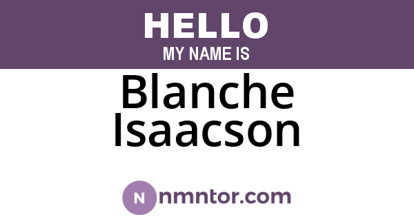 Blanche Isaacson