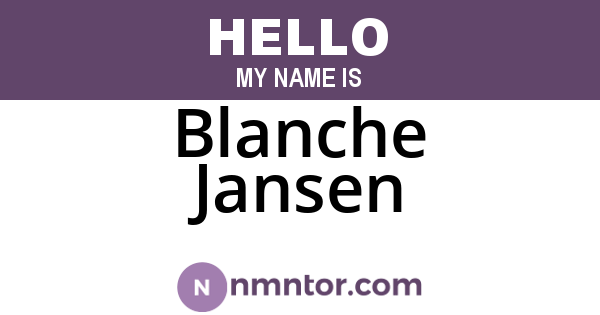Blanche Jansen