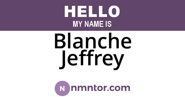 Blanche Jeffrey