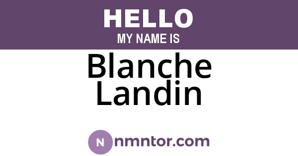 Blanche Landin