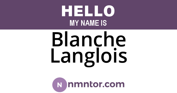Blanche Langlois